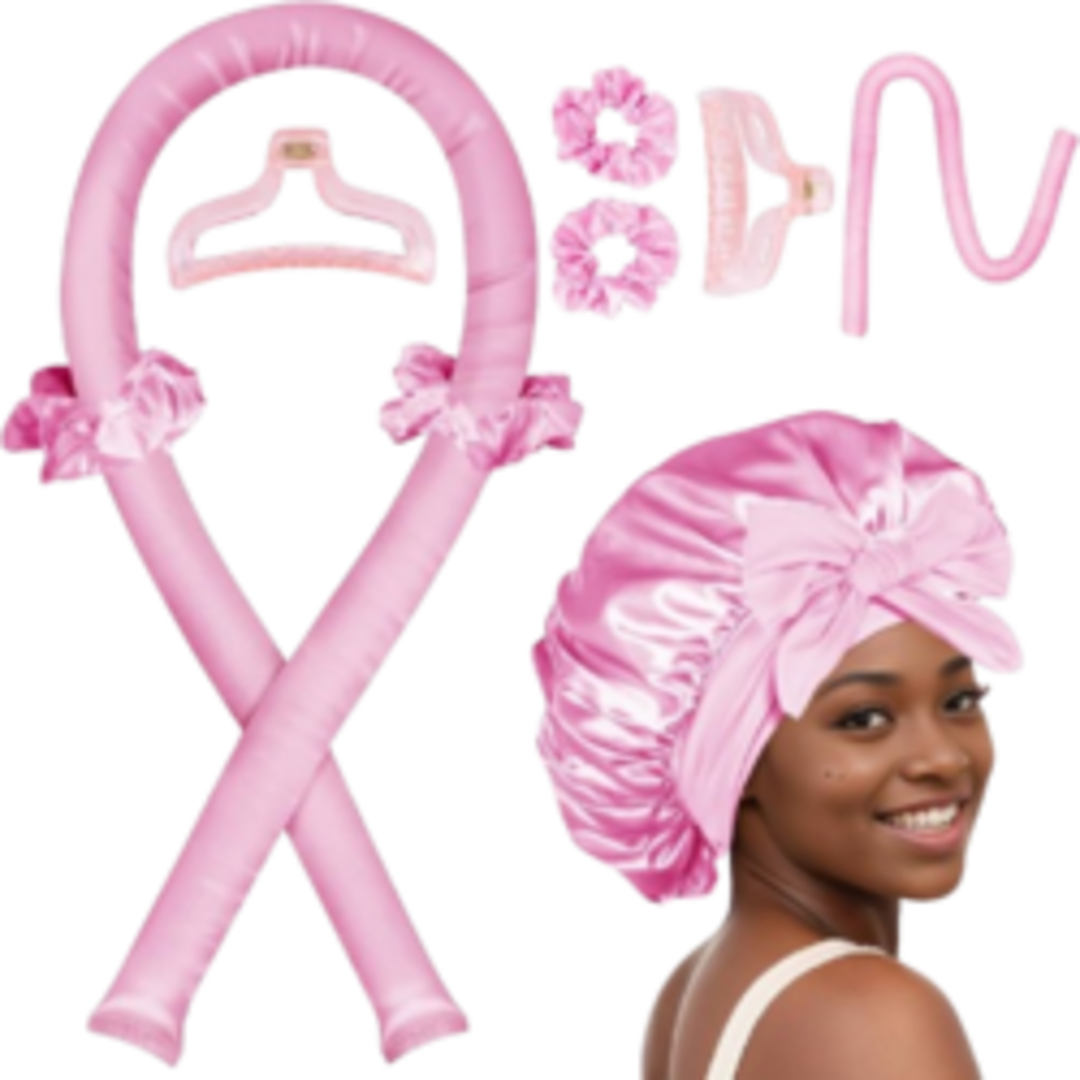 مجموعة تجعيد الشعر بدون حرارة